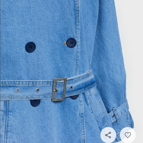 Stradivarius denim trench coat size S - Picture 9 of 12